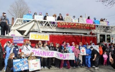 Brockton: Emergency Responders Salute Hospital Workers with a Parade