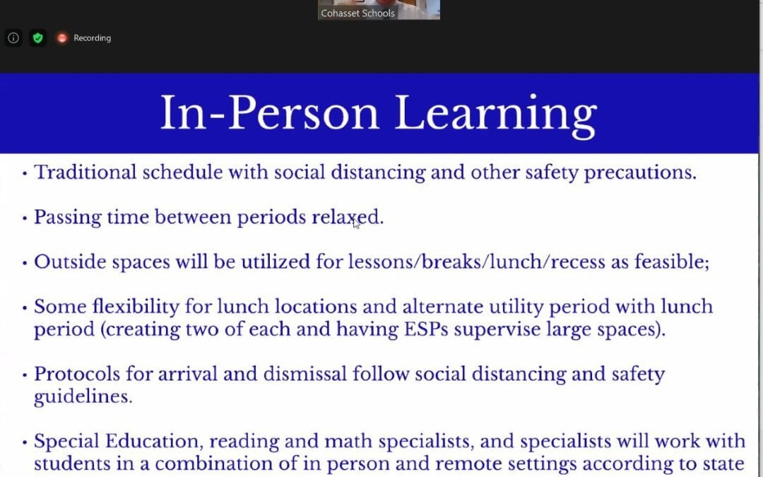 Cohasset: School Committee Finalizing Reopening Plan