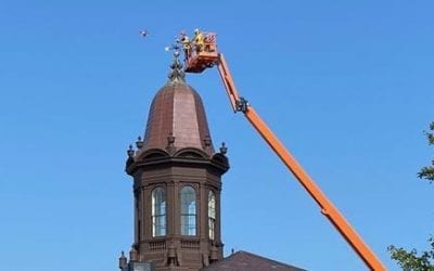 Plymouth: Eagle Flies High, Returns to its Perch Atop the 1820 Courthouse