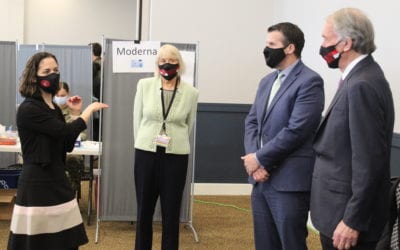 U.S. Senator Ed Markey Tours Brockton Shaw’s Center Vaccination Site