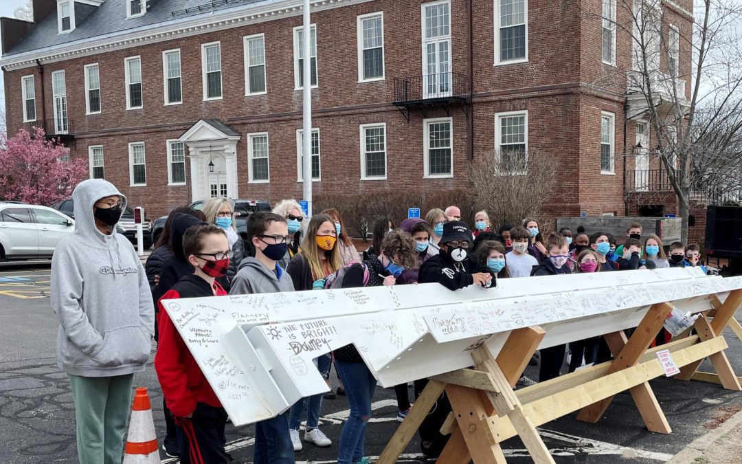 Weymouth Folks Sign Their Names On Beam For New Middle School