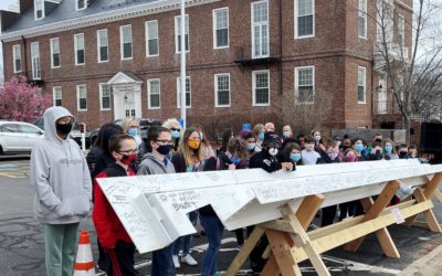 Weymouth Folks Sign Their Names On Beam For New Middle School