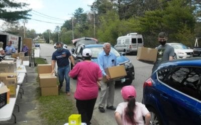 Sixth Food Drive-Thru Held In Front Of WATD Studios In Marshfield