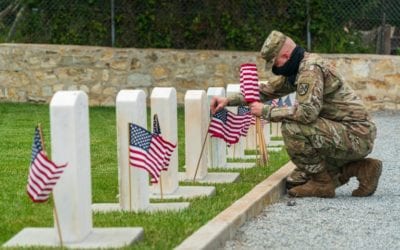 Veterans Gather on Steps of Plymouth Memorial Hall