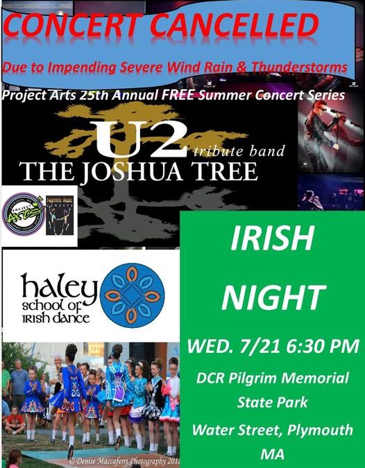 Irish Concert In Plymouth Postponed Due To Rain