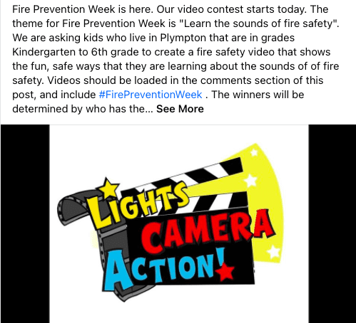 Plympton Fire Department Contest for Kids Highlights Fire Safety Week