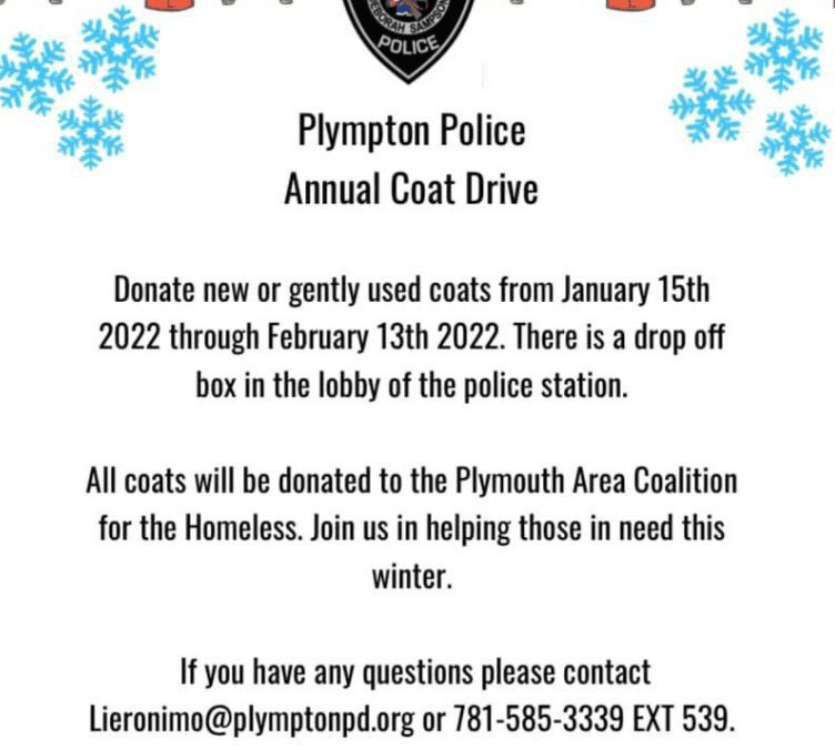 Plympton Police Department Hosting Annual Coat Drive