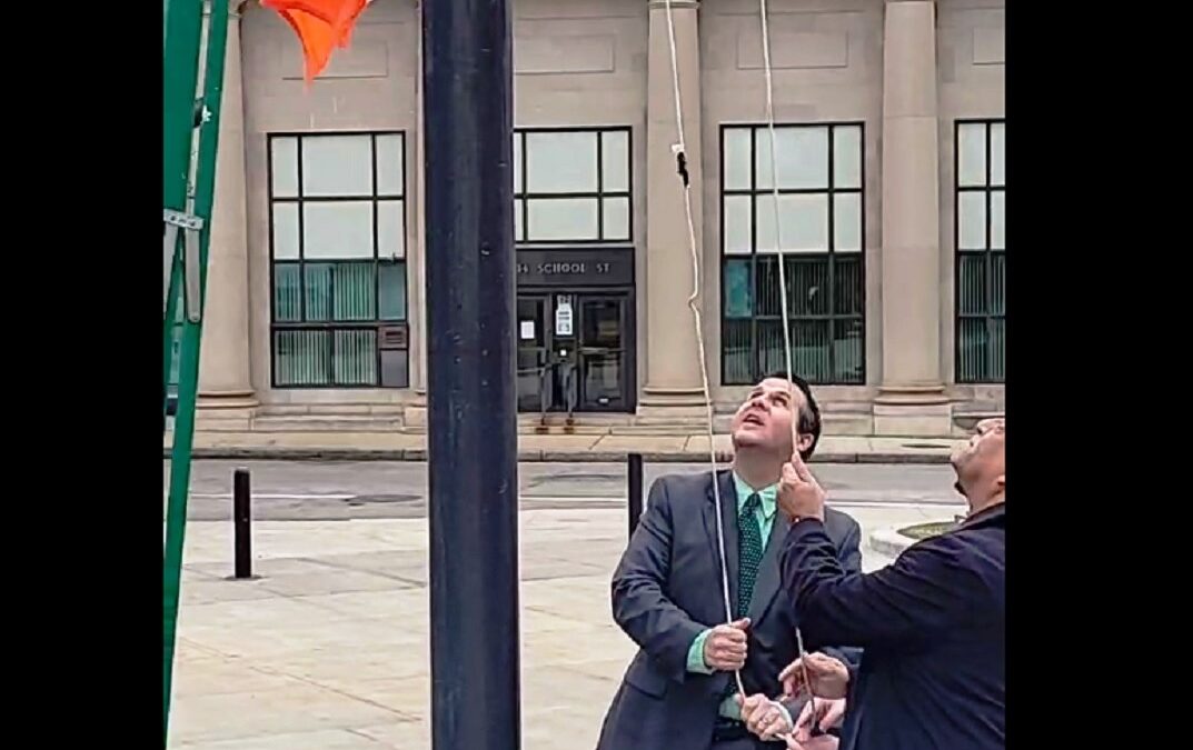 Brockton Holds Irish Flag Raising For St. Patrick’s Day