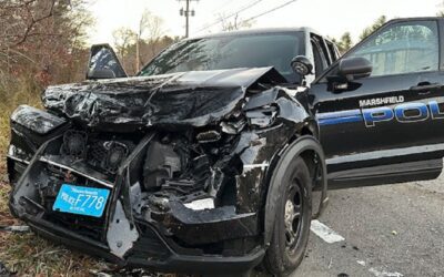 Main St. In Marshfield Closed After Truck Strikes Police Cruiser
