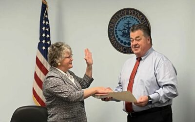 Plymouth County Commissioner Sandra Wright Sworn-in, Hands Gavel to Commissioner Jared Valanzola