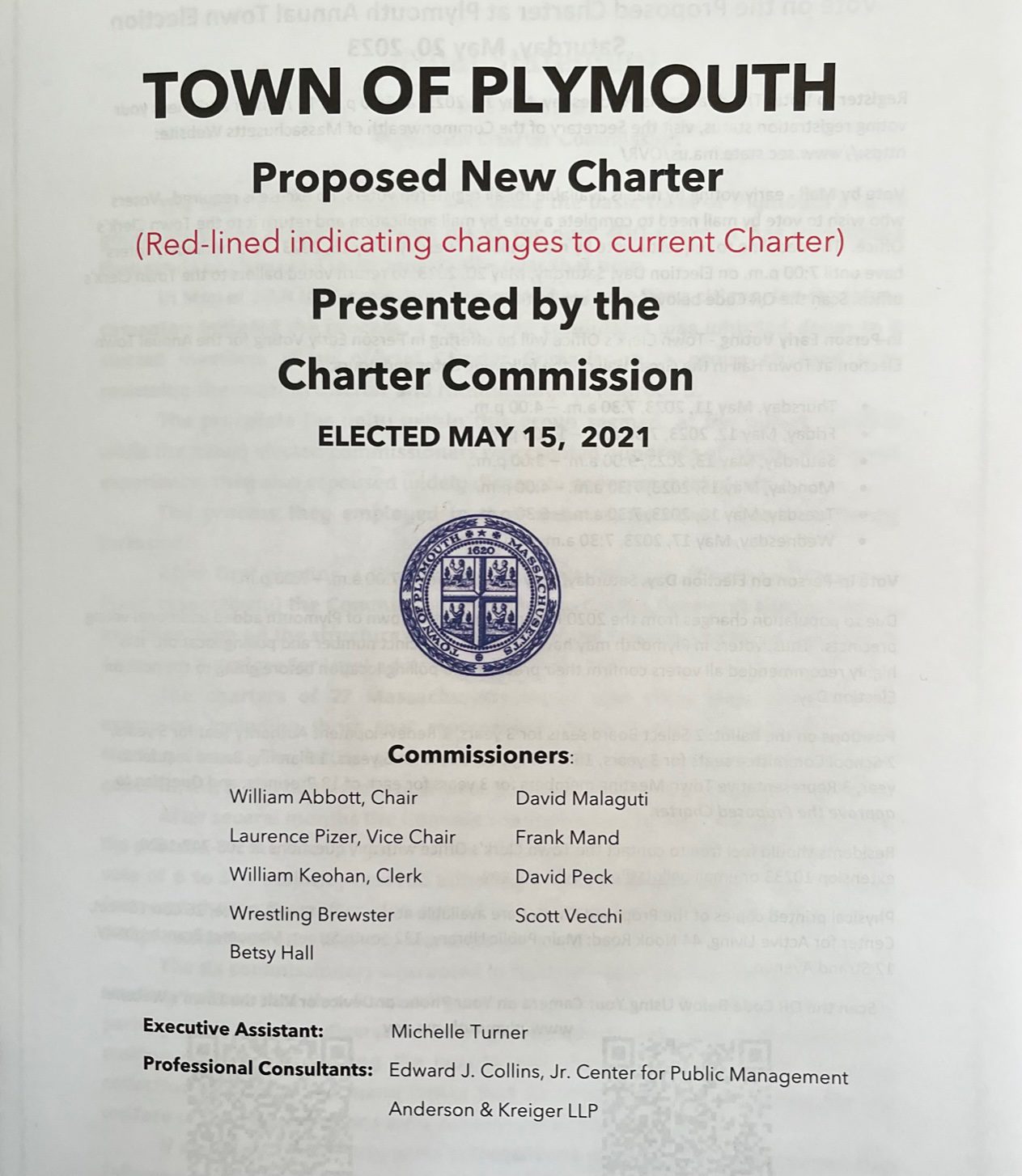 Plymouth Voters to Decide on New Charter at May Election WATD 95.9 FM