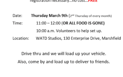 Monthly Food Drive-Thru at WATD Studios
