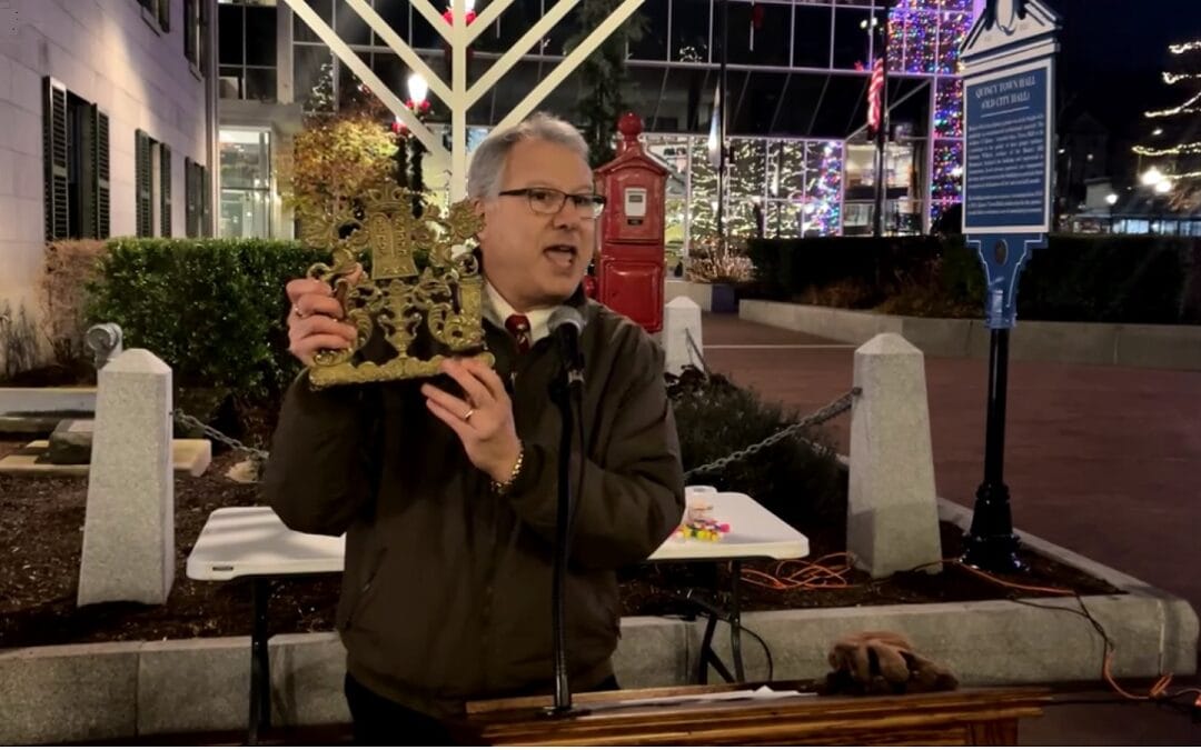 Quincy Holds Menorah Lighting At Hancock-Adams Common
