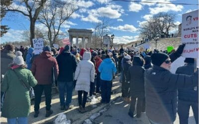Protesters Gather At Plymouth Rock