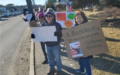 Over 100 In Marshfield Rally Against Trump and Musk
