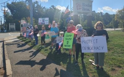 A Group Of Marshfield Residents Continue Protests Against Trump Administration