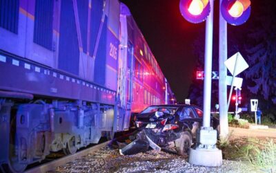 Train Collides with Car in Cohasset